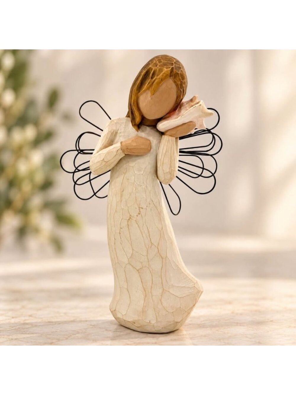 Willow Tree Thinking of You Angel Figurine 2004 Susan Lordi Seashell 5”